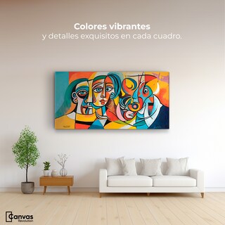 Foto 2 | Cuadro Decorativo Canvas Rostros Modernos 140x70