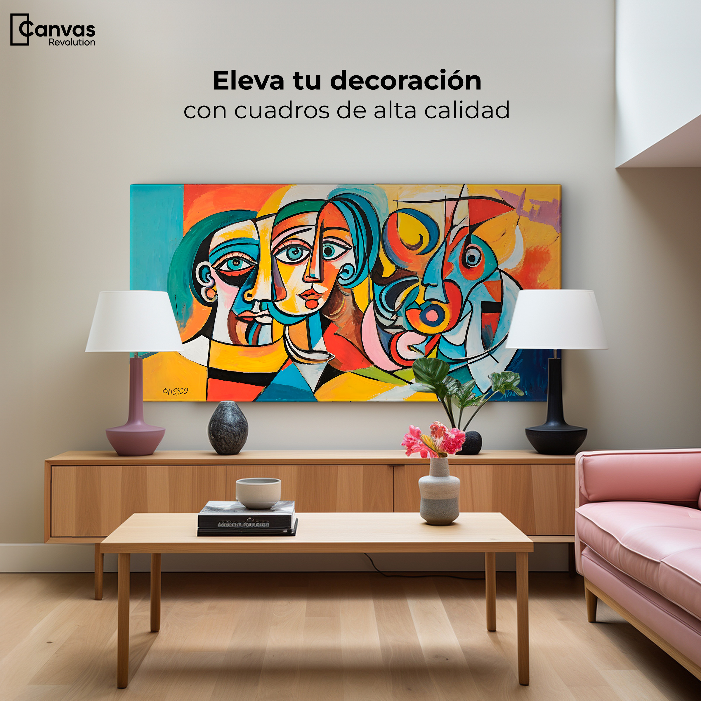 Foto 4 pulgar | Cuadro Decorativo Canvas Rostros Modernos 140x70