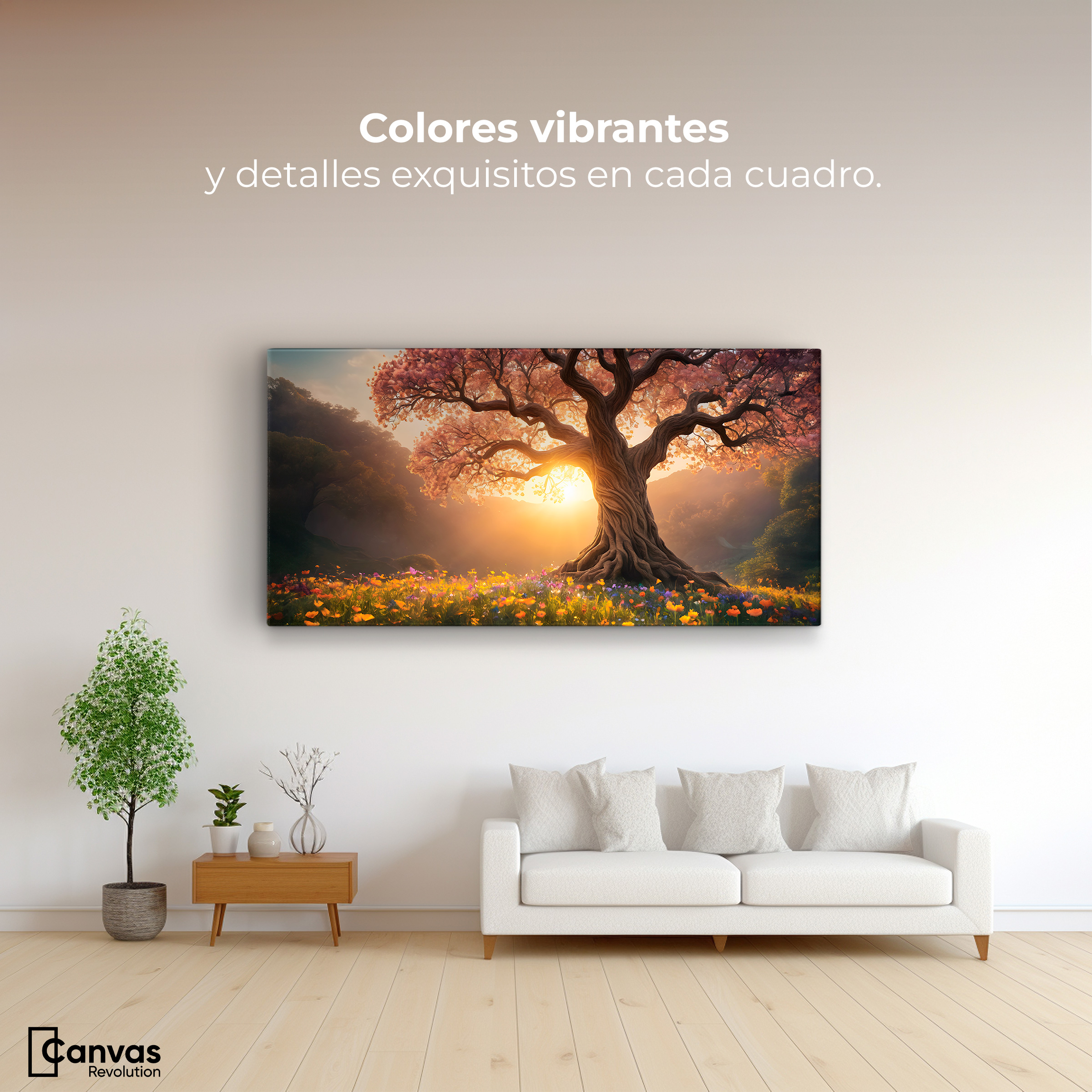 Foto 3 pulgar | Cuadro Decorativo Canvas Serenidad Floral 120x60