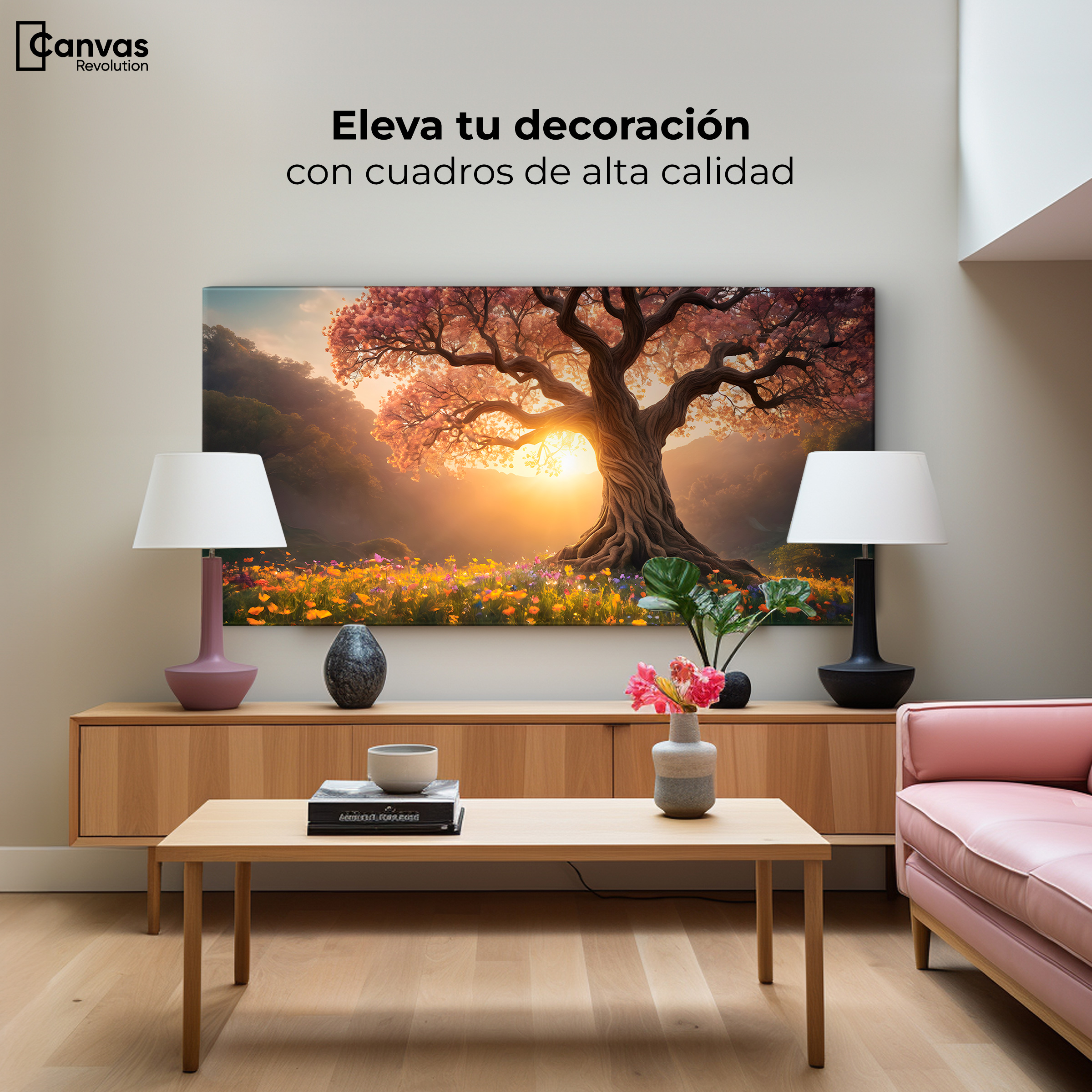 Foto 4 pulgar | Cuadro Decorativo Canvas Serenidad Floral 120x60