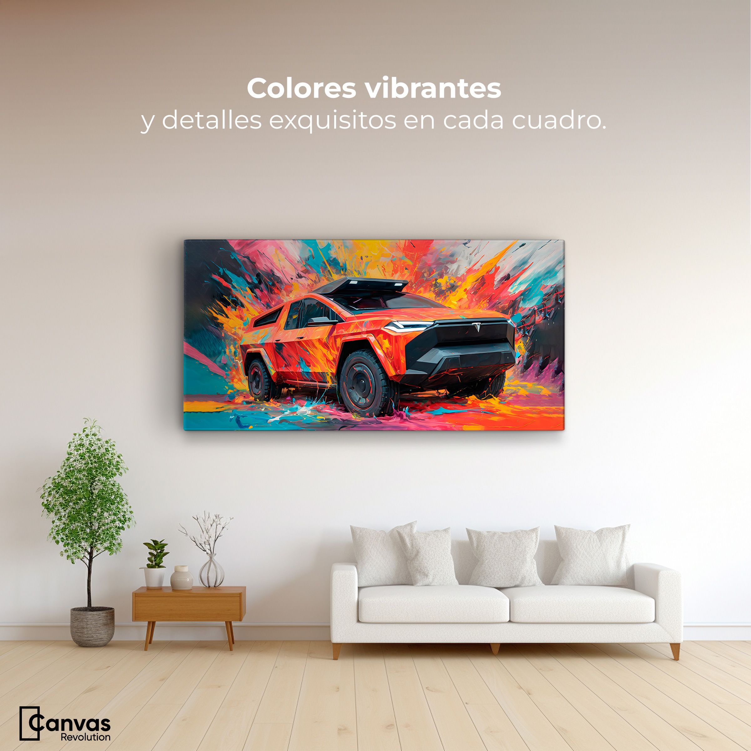 Foto 3 pulgar | Cuadro Decorativo Canvas Truck In Colors 140x70