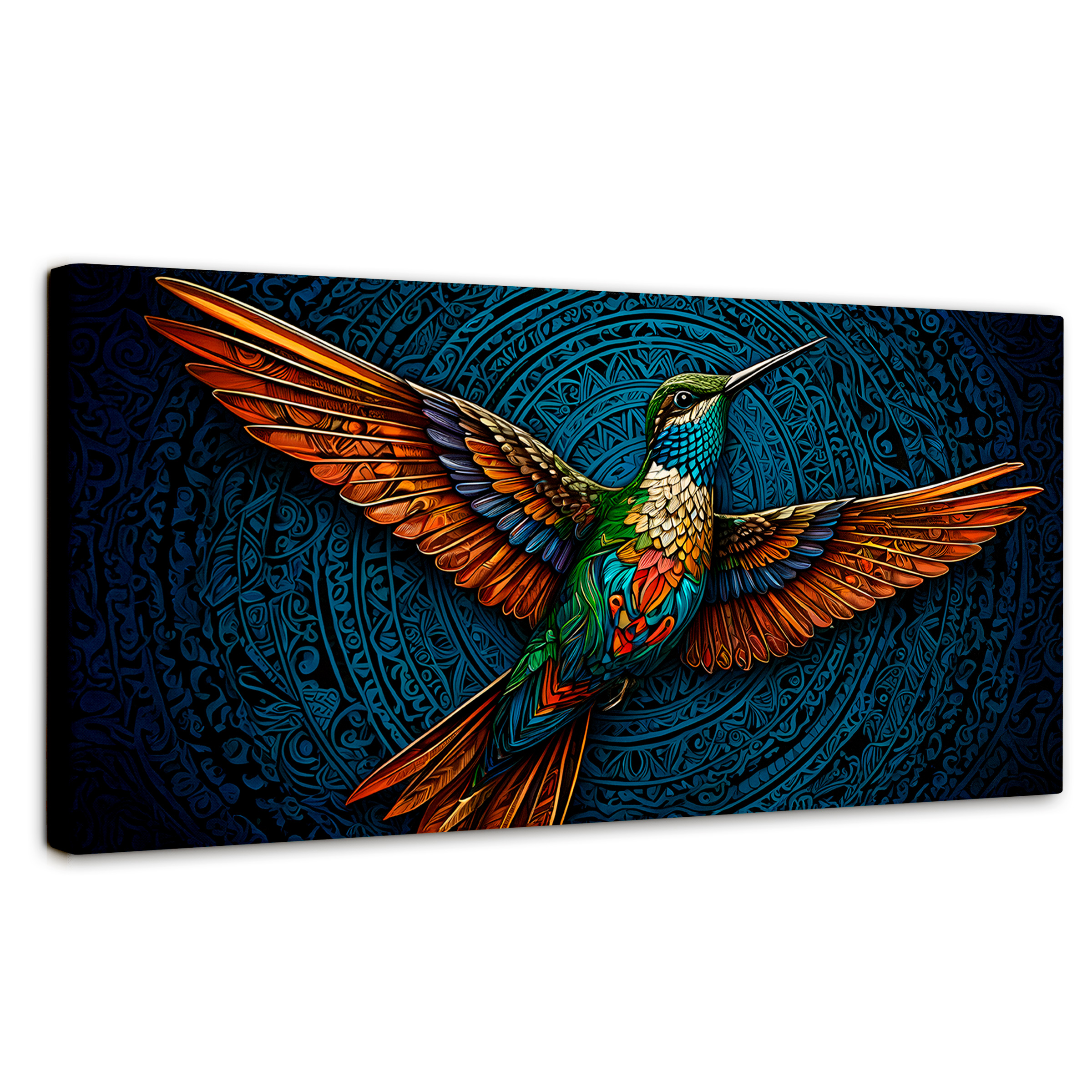 Cuadro Decorativo Canvas Plumas Vibrantes 120x60