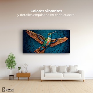 Foto 2 | Cuadro Decorativo Canvas Plumas Vibrantes 120x60
