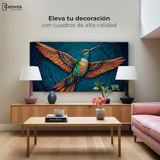 Foto 3 | Cuadro Decorativo Canvas Plumas Vibrantes 120x60