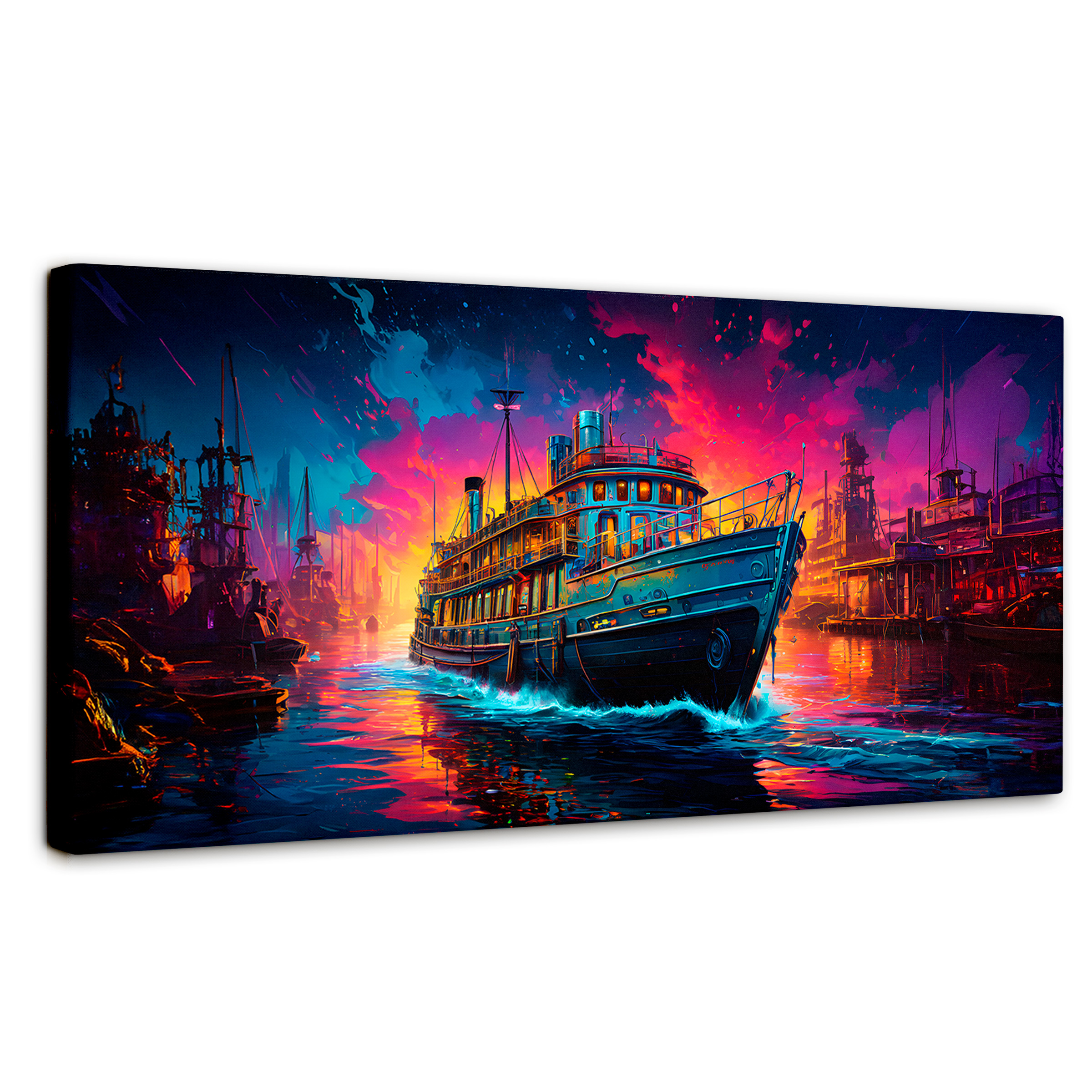 Cuadro Decorativo Canvas Crepúsculo Acuático 120x60