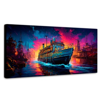 Foto 1 | Cuadro Decorativo Canvas Crepúsculo Acuático 120x60