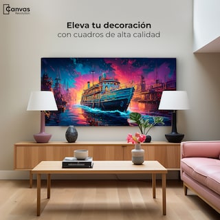 Foto 3 | Cuadro Decorativo Canvas Crepúsculo Acuático 120x60
