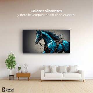 Foto 2 | Cuadro Decorativo Canvas Brillo Azul Equino 120x60