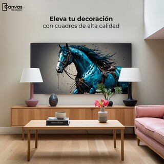 Foto 3 | Cuadro Decorativo Canvas Brillo Azul Equino 120x60