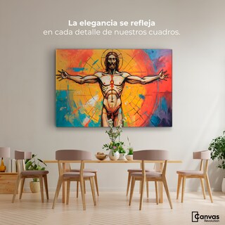 Foto 2 | Cuadro Decorativo Canvas Jesús Meditando 90x60