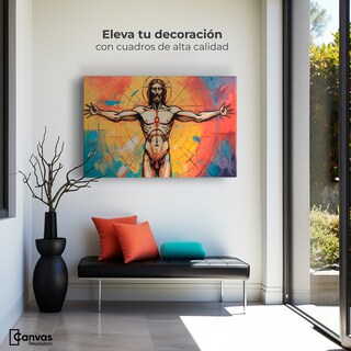 Foto 3 | Cuadro Decorativo Canvas Jesús Meditando 90x60
