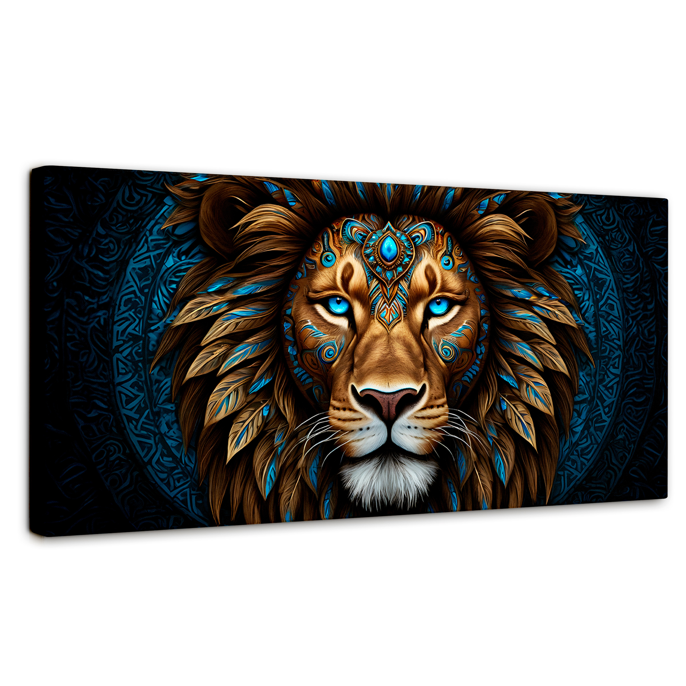 Cuadro Decorativo Canvas León Ojo Azules 120x60