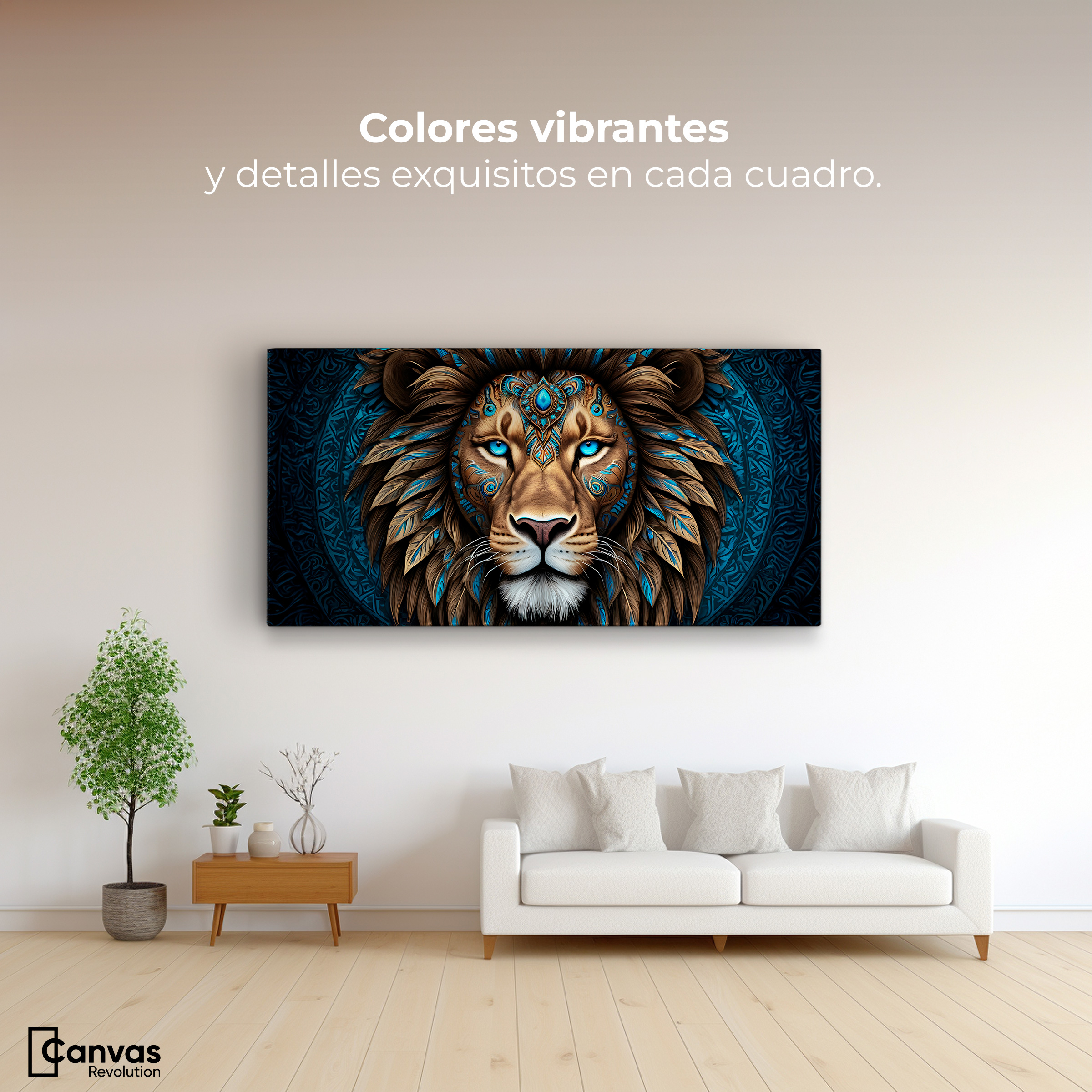 Foto 3 pulgar | Cuadro Decorativo Canvas León Ojo Azules 120x60