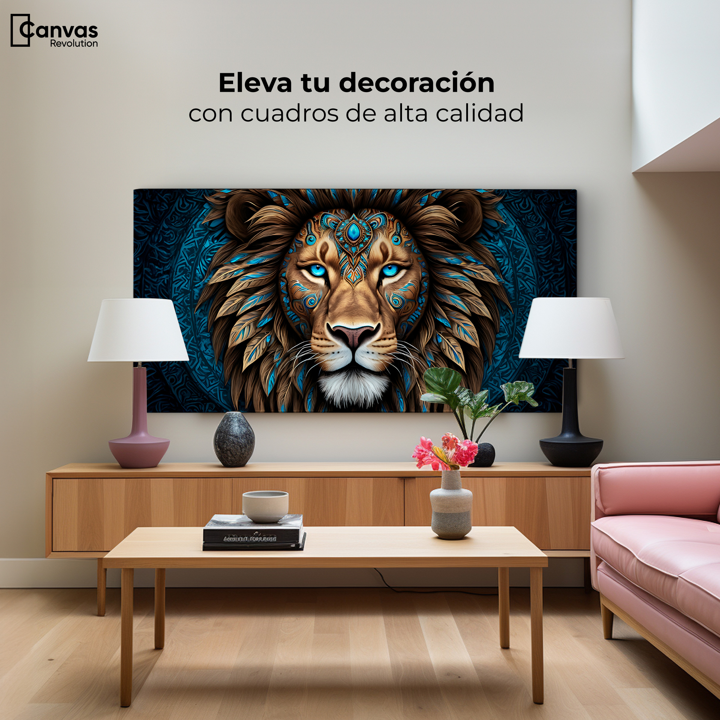 Foto 4 pulgar | Cuadro Decorativo Canvas León Ojo Azules 120x60