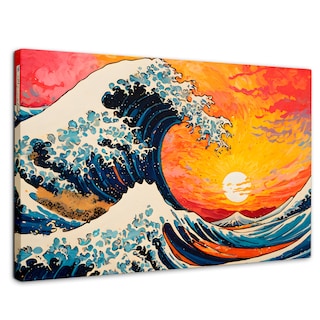 Foto 1 | Cuadro Decorativo Canvas Ocaso Ola Kanagawa 90x60