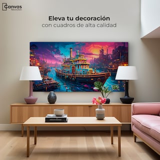 Foto 3 | Cuadro Decorativo Canvas Crepúsculo Náutico 120x60