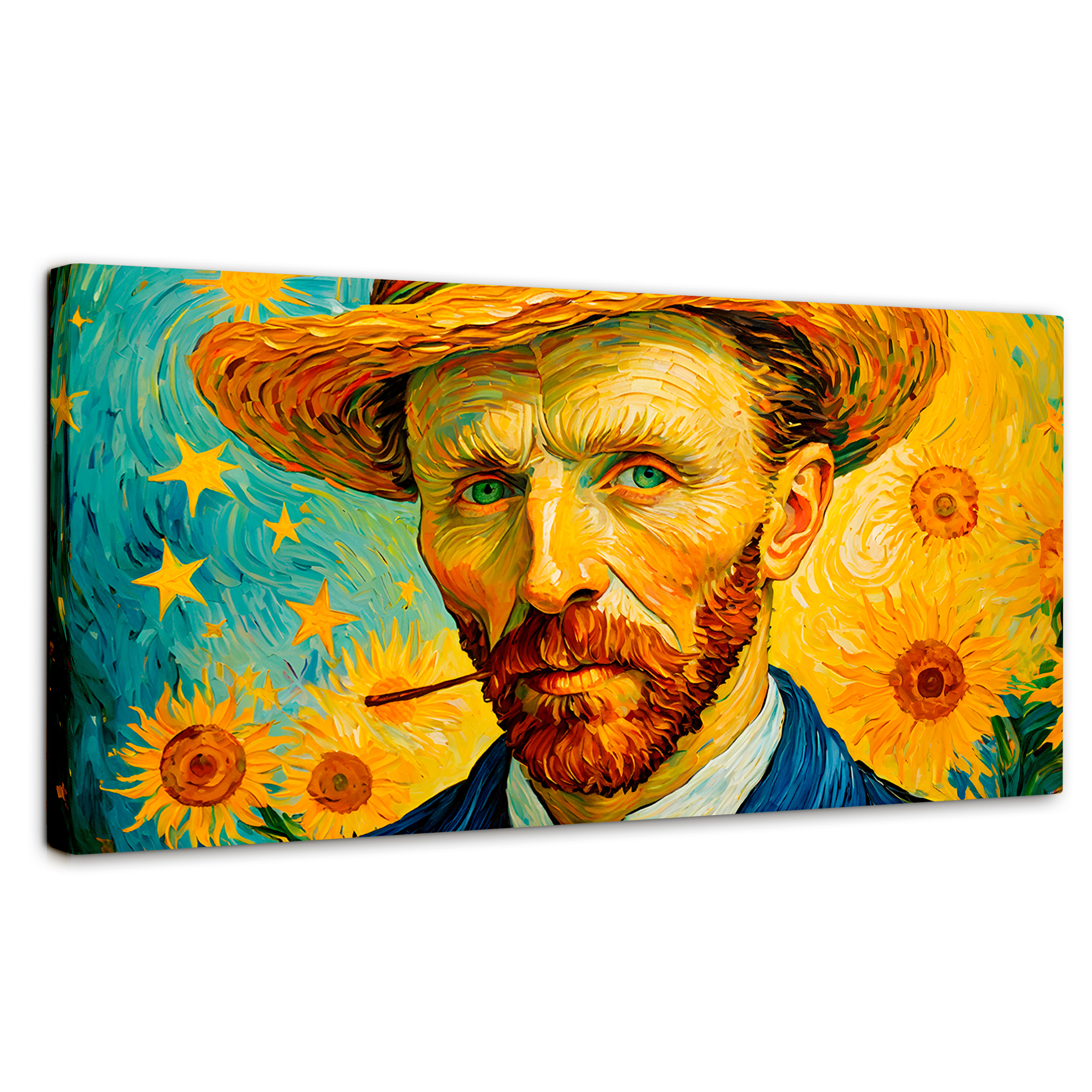 Foto 1 | Cuadro Decorativo Canvas Nocturno De Girasol 140x70
