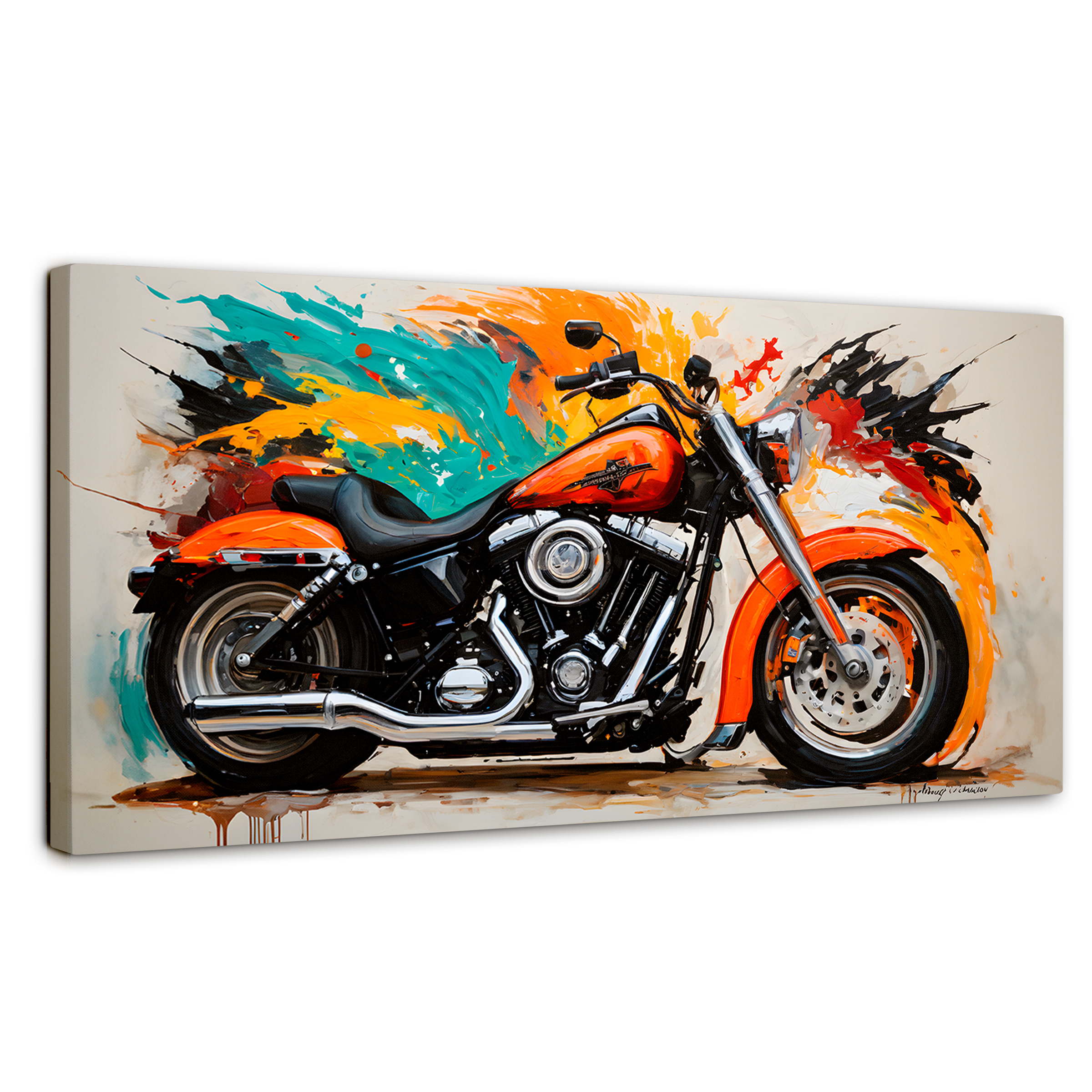 Foto 2 pulgar | Cuadro Decorativo Canvas Motocicleta Clásica 140x70
