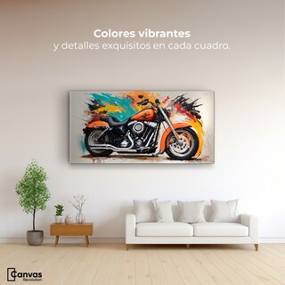 Foto 2 | Cuadro Decorativo Canvas Motocicleta Clásica 140x70