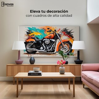 Foto 3 | Cuadro Decorativo Canvas Motocicleta Clásica 140x70
