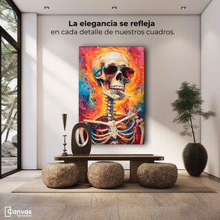 Foto 3 | Cuadro Decorativo Canvas Cráneo Con Cigarro 60x90