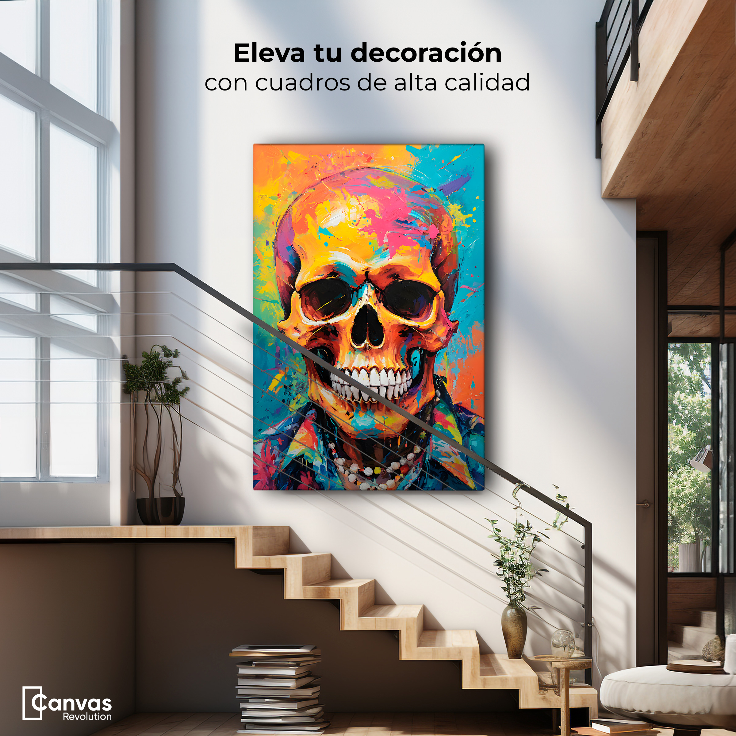 Foto 3 pulgar | Cuadro Decorativo Canvas Calavera Caribeña 60x90