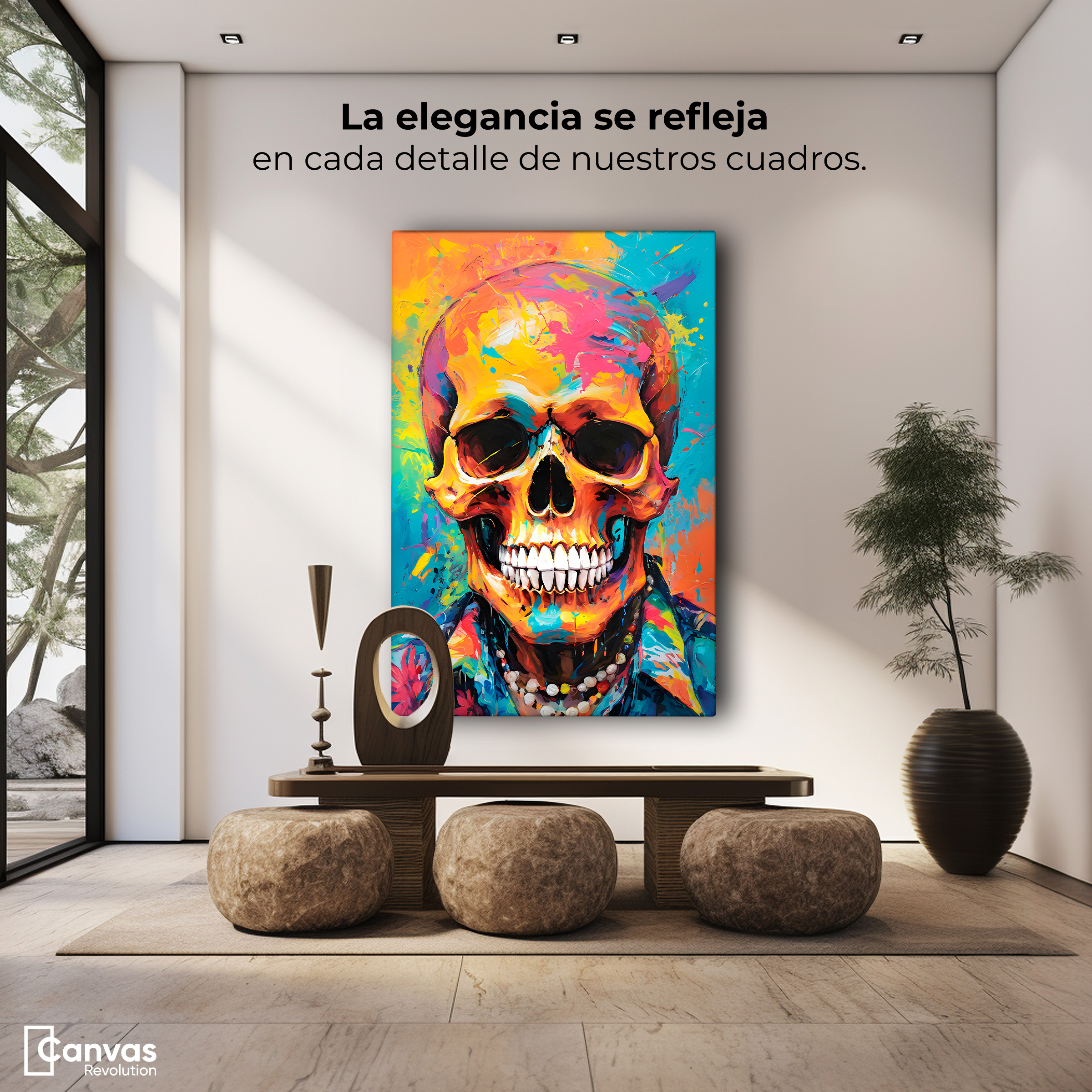 Foto 4 pulgar | Cuadro Decorativo Canvas Calavera Caribeña 60x90