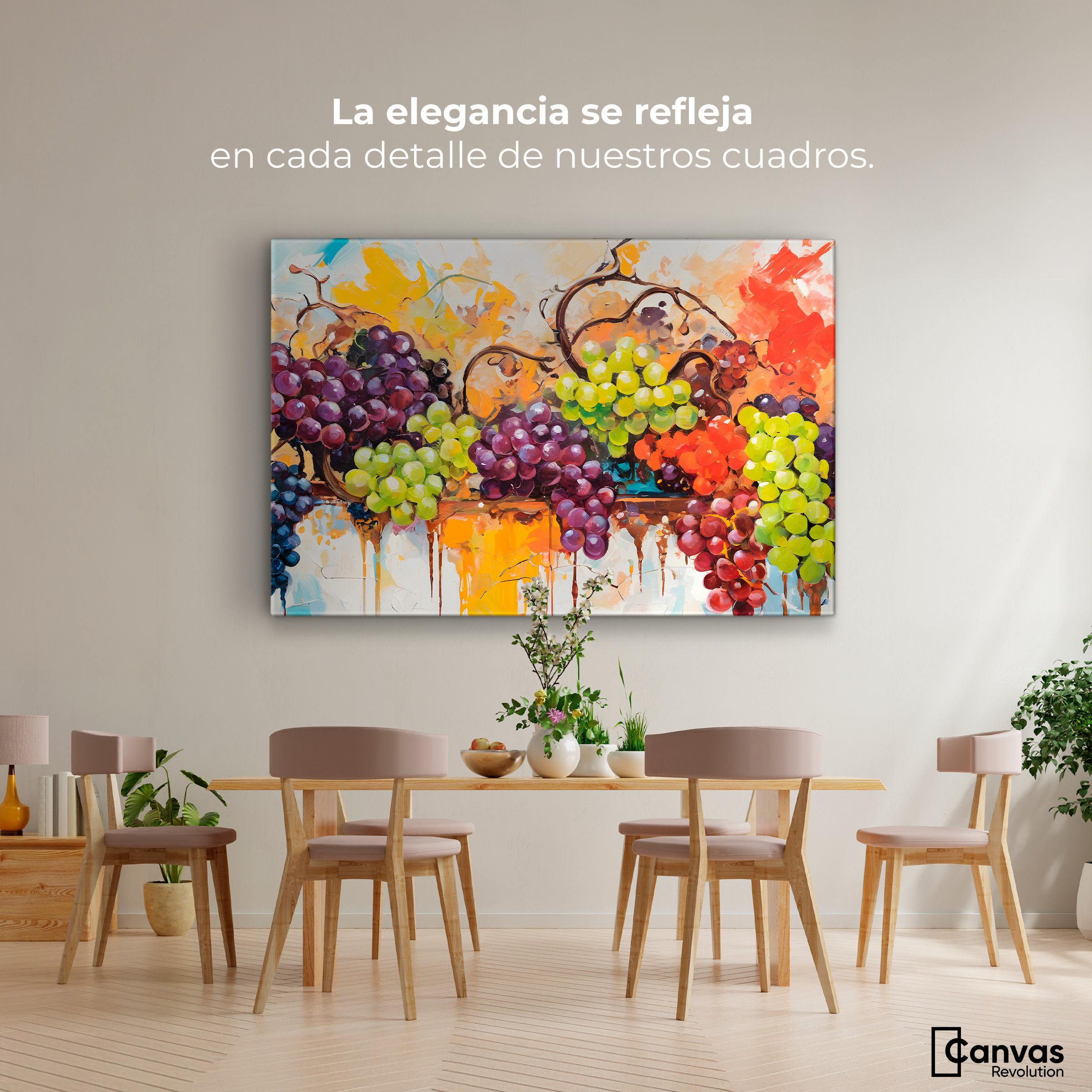 Foto 3 pulgar | Cuadro Decorativo Canvas Uvas Coloridas 90x60