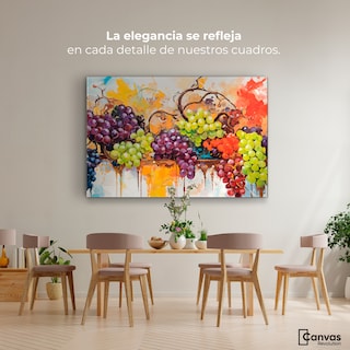 Foto 2 | Cuadro Decorativo Canvas Uvas Coloridas 90x60