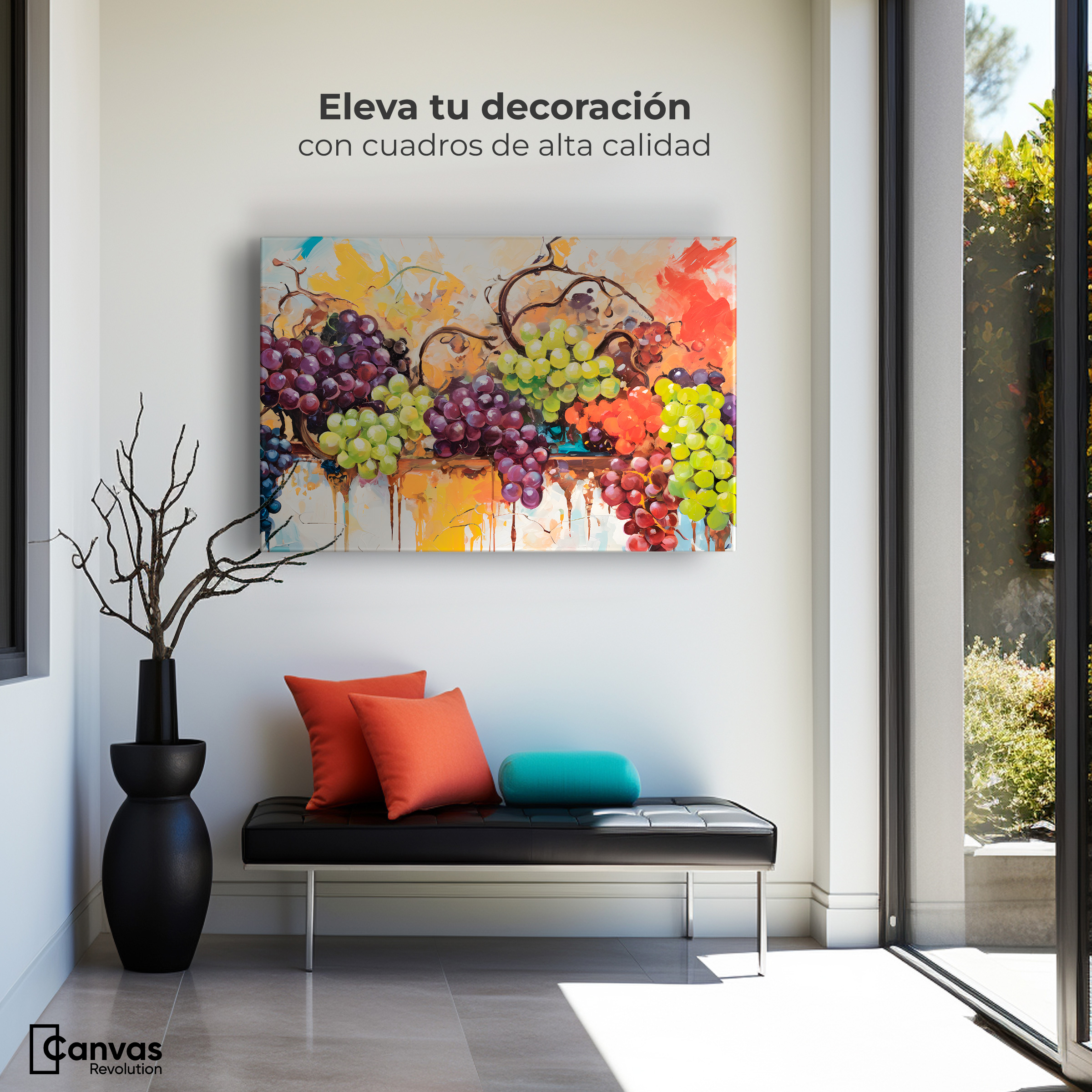 Foto 4 pulgar | Cuadro Decorativo Canvas Uvas Coloridas 90x60