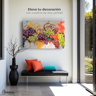Foto 3 | Cuadro Decorativo Canvas Uvas Coloridas 90x60