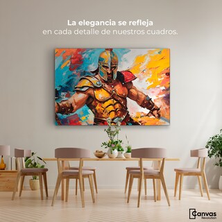Foto 2 | Cuadro Decorativo Canvas Lucha Espartana 90x60