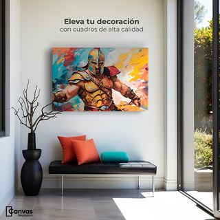 Foto 3 | Cuadro Decorativo Canvas Lucha Espartana 90x60