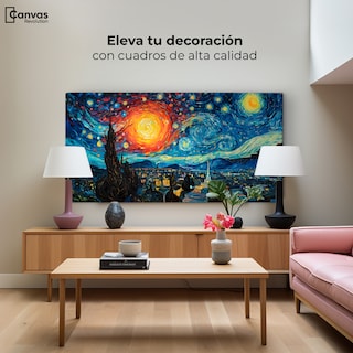 Foto 3 | Cuadro Decorativo Canvas Cielo De Van Gogh 120x60