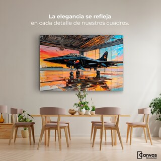 Foto 3 | Cuadro Decorativo Canvas Base Aérea Ocaso 90x60