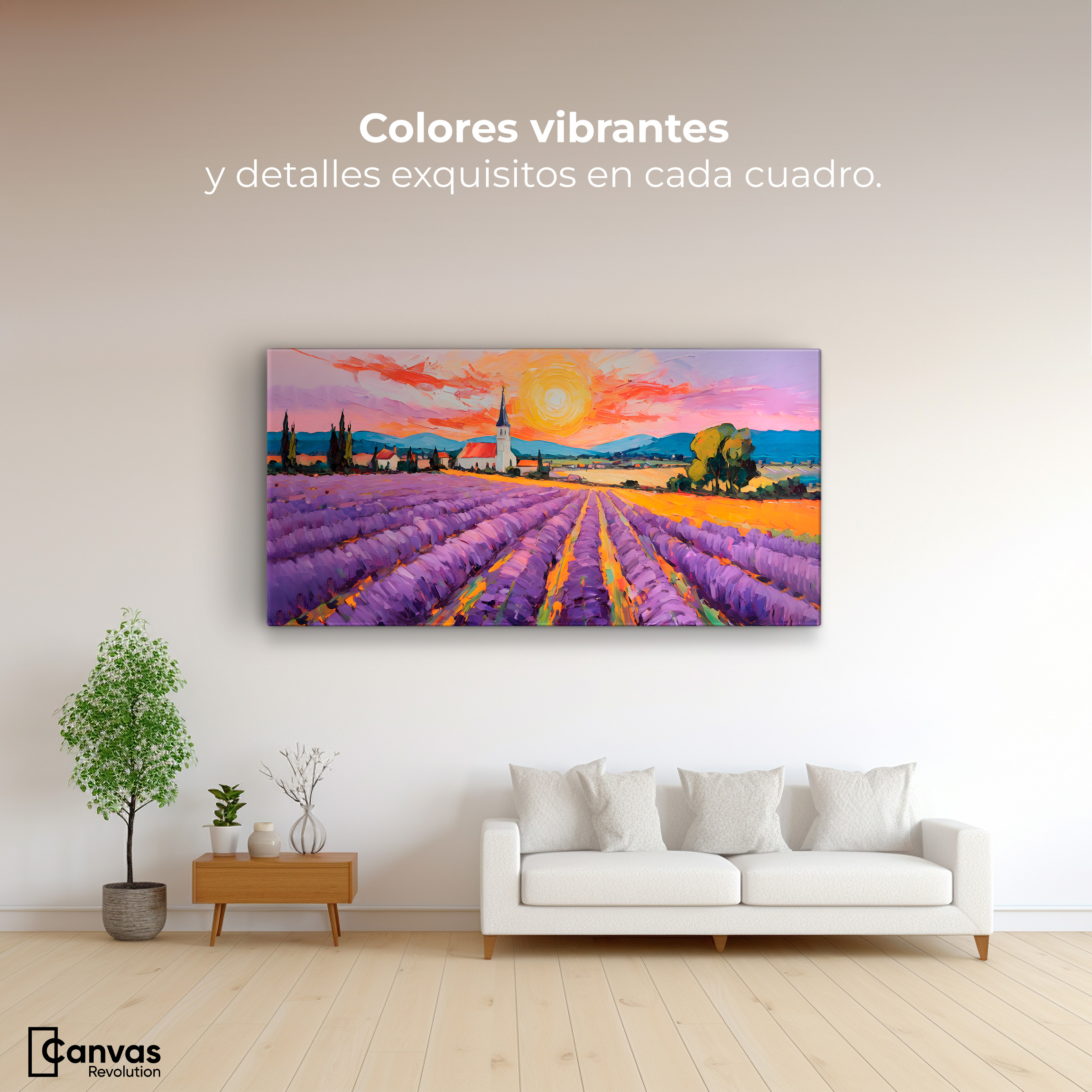 Foto 3 pulgar | Cuadro Decorativo Canvas Campo Lavanda Sun 140x70