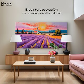 Foto 3 | Cuadro Decorativo Canvas Campo Lavanda Sun 140x70