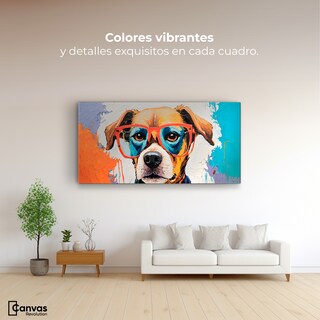 Foto 2 | Cuadro Decorativo Canvas Perro Con Lentes 140x70