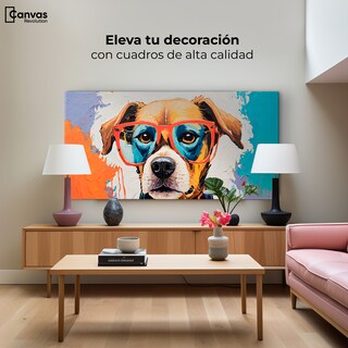 Foto 3 | Cuadro Decorativo Canvas Perro Con Lentes 140x70