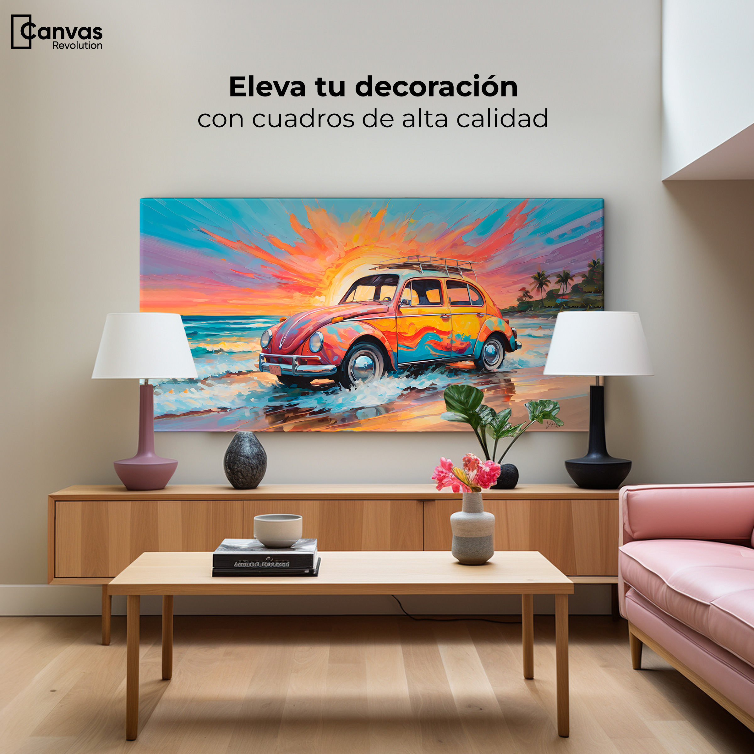 Foto 4 pulgar | Cuadro Decorativo Canvas Rodando Verano 140x70