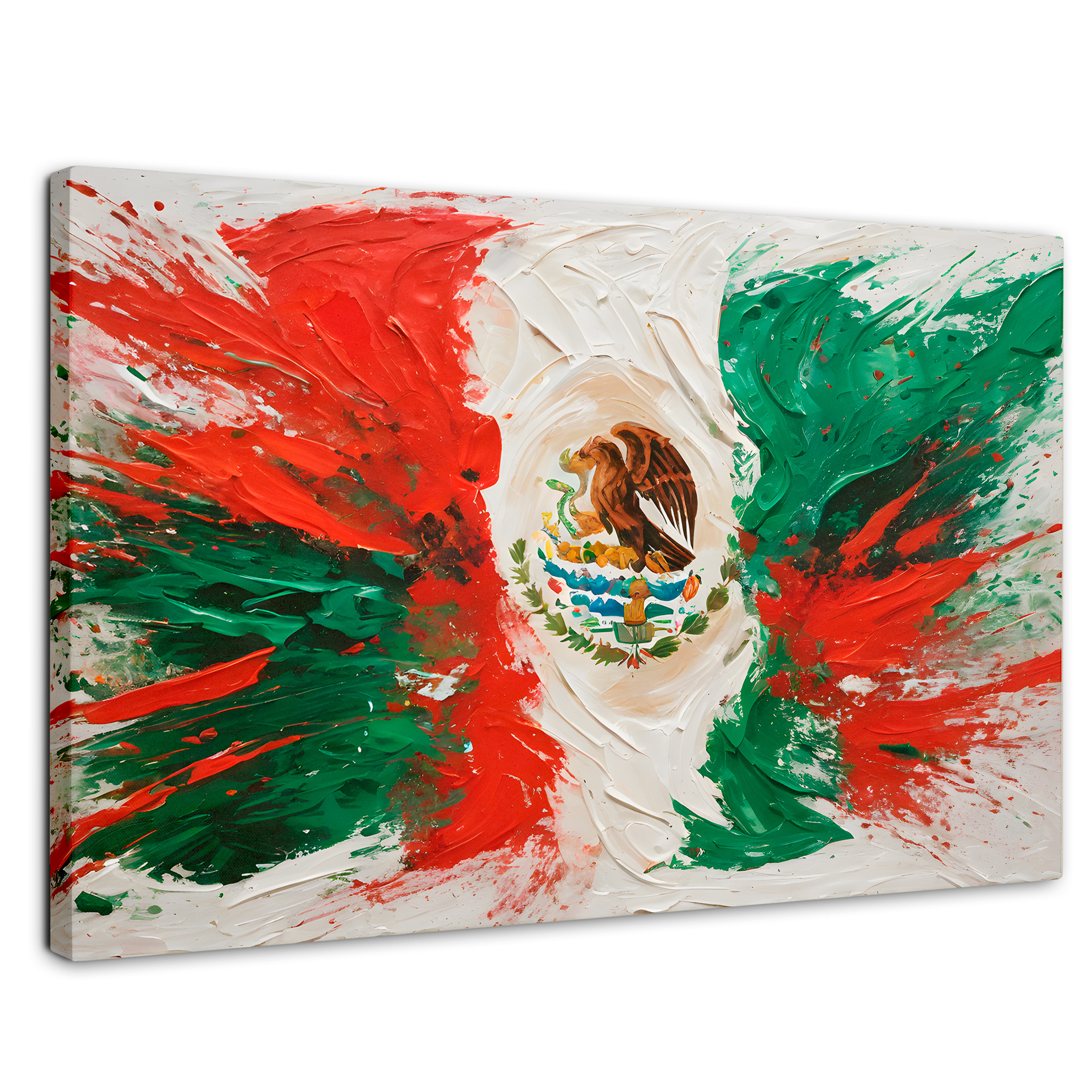 Foto 2 pulgar | Cuadro Decorativo Canvas México Bandera 90x60