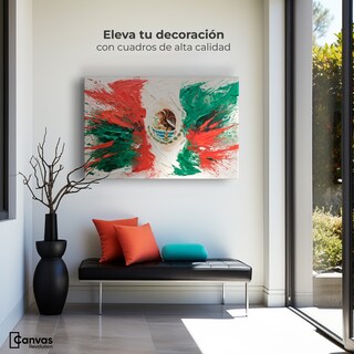 Foto 3 | Cuadro Decorativo Canvas México Bandera 90x60