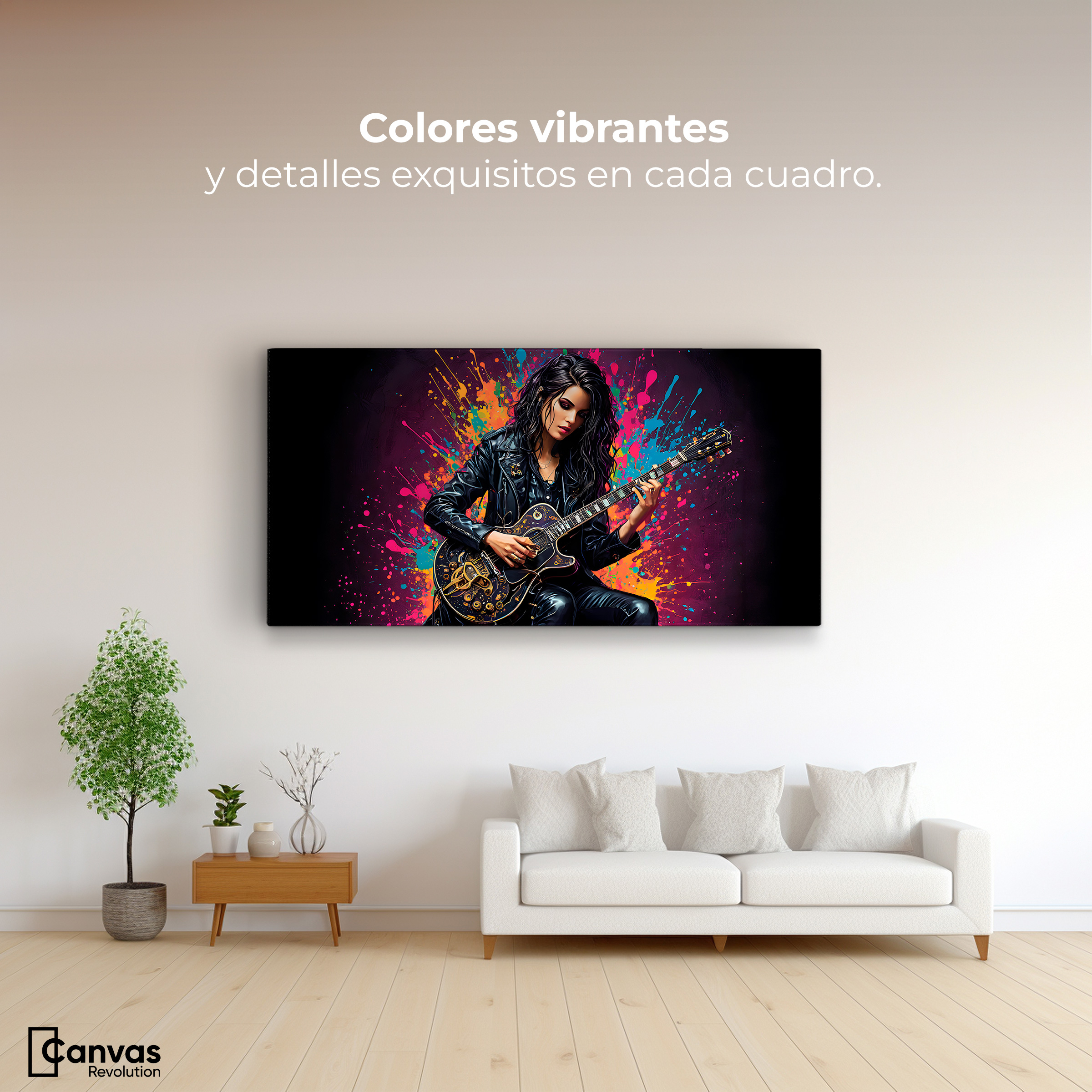 Foto 3 pulgar | Cuadro Decorativo Canvas Melodías Vibrantes 120x60