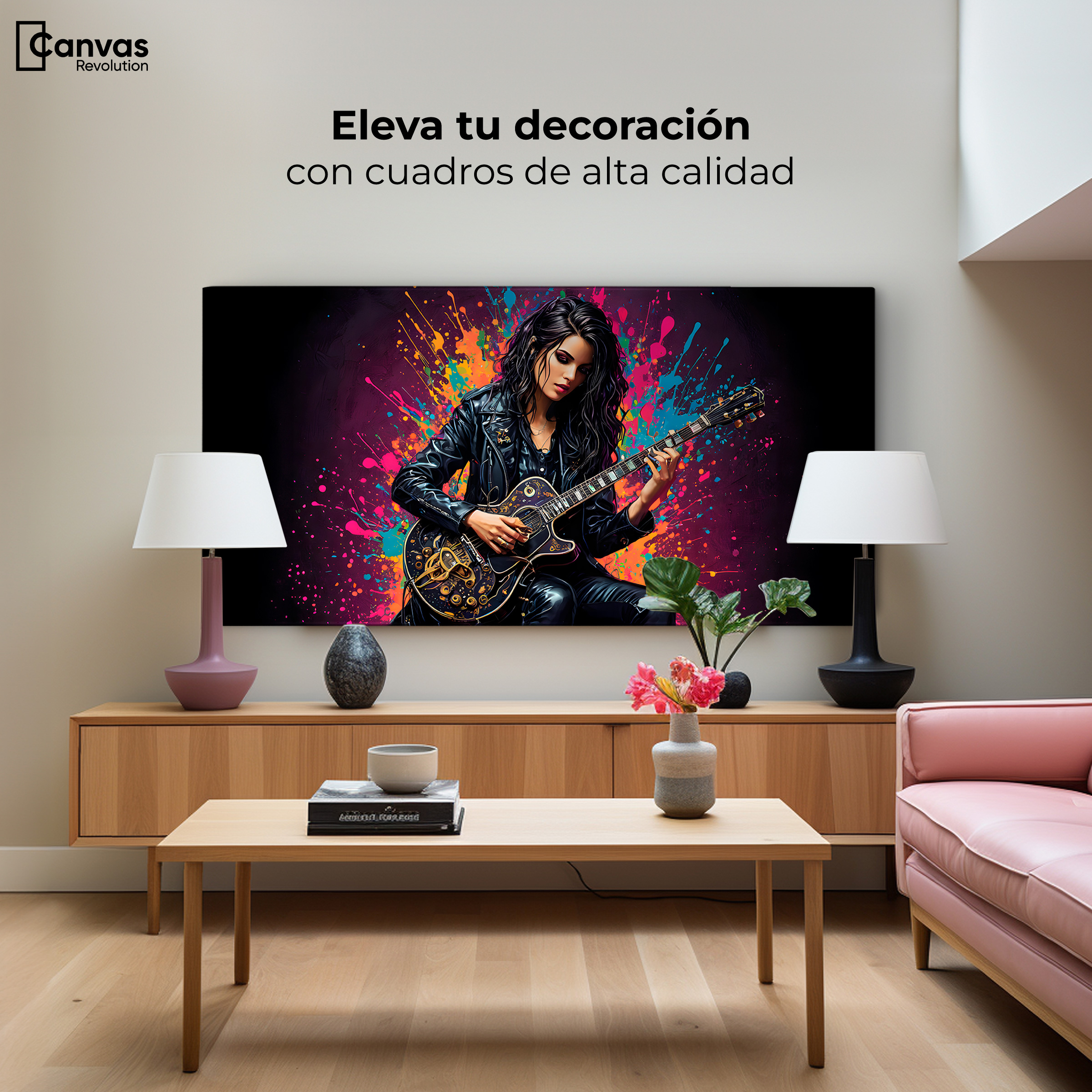 Foto 4 pulgar | Cuadro Decorativo Canvas Melodías Vibrantes 120x60