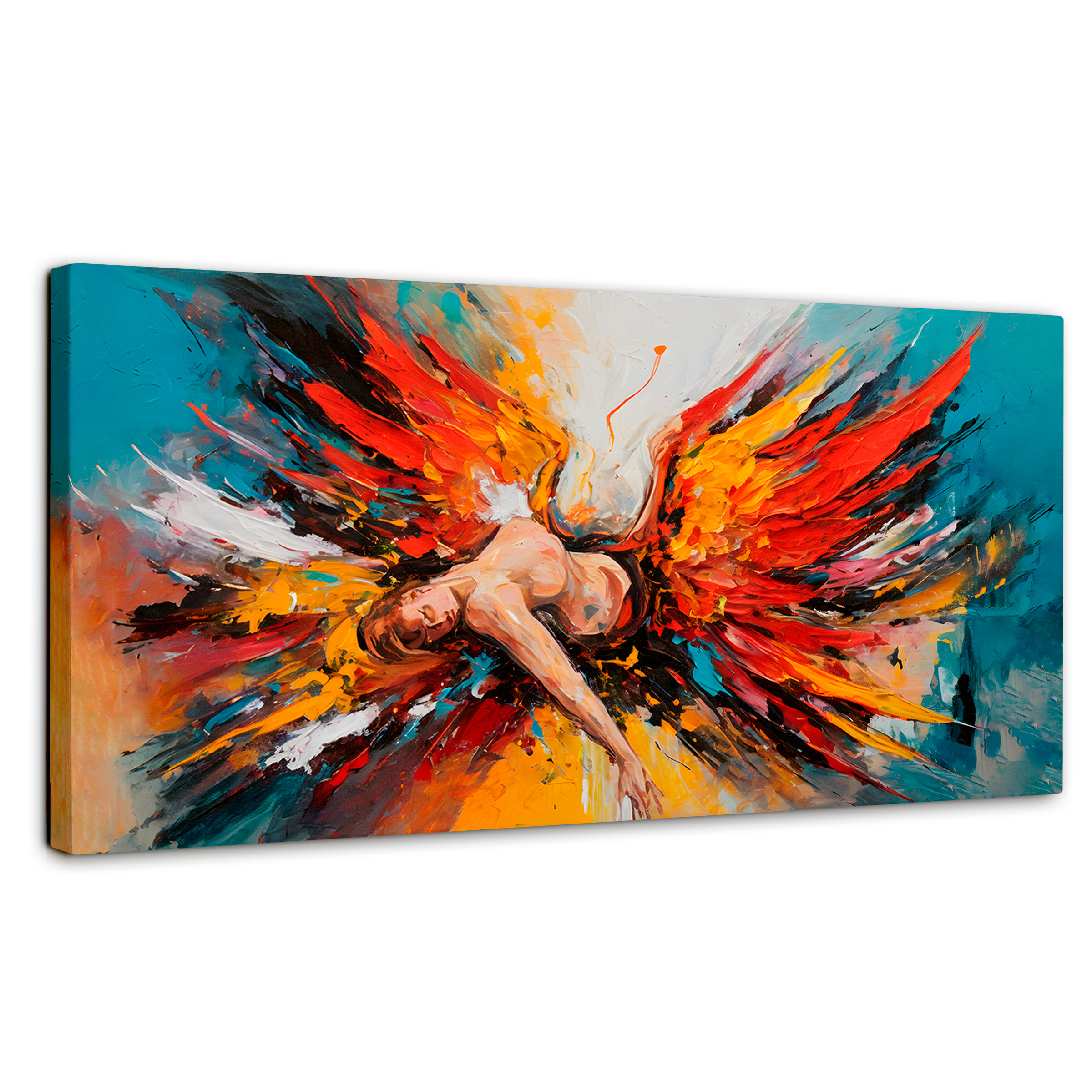 Cuadro Decorativo Canvas Ángel Caído Colores 140x70