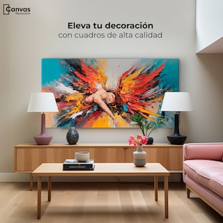 Foto 3 | Cuadro Decorativo Canvas Ángel Caído Colores 140x70