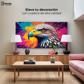 Foto 3 | Cuadro Decorativo Canvas Águila Arcoíris 120x60