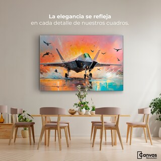 Foto 2 | Cuadro Decorativo Canvas Jet Pista Aérea 90x60