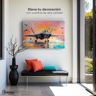 Foto 3 | Cuadro Decorativo Canvas Jet Pista Aérea 90x60