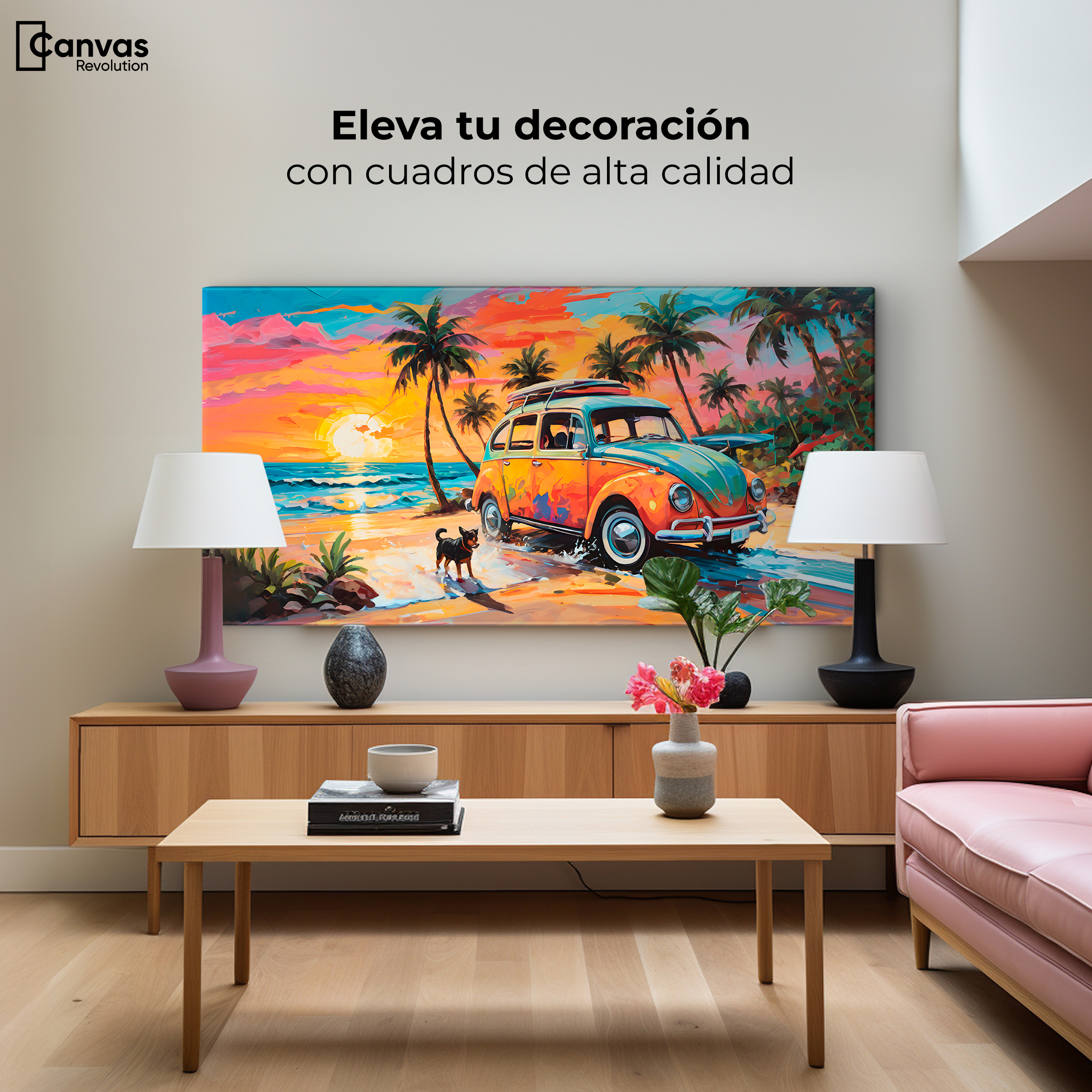 Foto 4 pulgar | Cuadro Decorativo Canvas Atardecer Fiel 140x70